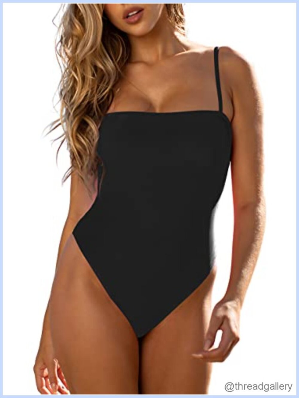 Bandeau One Piece Swimsuit High Cut Tummy Control Cheeky Bathing Suit